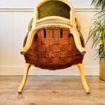 Antique Queen Anne style armchair tapestry with roses - Image 8