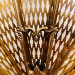 French Brass Fan Fireplace Screen – Ornate Foldable Guard, 20th Century Rococo Style - Image 2