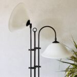 Mid Century Floor Lamp with Dual Milk Glass Shades – 70s Standing Lighting Fixture - Image 5