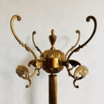 Vintage Brass Column Twisted Style Hanger Hollywood Regency Standing Coat Rack - Image 3