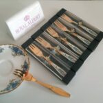 Original Royal Albert Moonlight Rose Set of Six Gold Silver Plated Forks, RARE FIND - Image 6