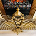 French Brass Fan Fireplace Screen – Ornate Foldable Guard, 20th Century Rococo Style - Image 4