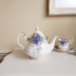 Royal Albert Moonlight Rose Teapot & Trivet: English Bone China - Image 8