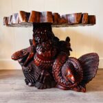 Unique Hand Carved Wood Table, Interior Design, home decor, eagles and snakes - Image 4