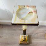 Brass and Marble Floor Ashtray – Mid Century Standing Cigarette Holder, Hollywood Regency Style - Image 4