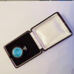 Victorian Ladies Pocket Watch – Blue Enamel, Gold Stars, Silver Case with Pearls - Image 6