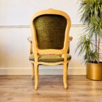 Antique Queen Anne style armchair tapestry with roses - Image 7