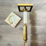 Brass and Marble Floor Ashtray – Mid Century Standing Cigarette Holder, Hollywood Regency Style - Image 8