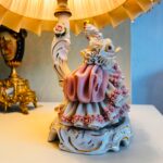 Vintage Dresden porcelain bedside table lamp, home decor Germany - Image 6