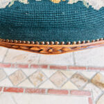 French Tapestry Armchair with Roses – Carved Wood Frame, Shabby Cottage Accent - Image 5