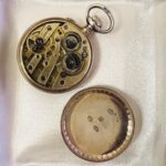 Victorian Ladies Pocket Watch – Blue Enamel, Gold Stars, Silver Case with Pearls - Image 5