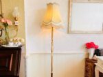 1970s Marble Floor Lamp – Freestanding Stand Lamp with Sculptural Base and Large Shade