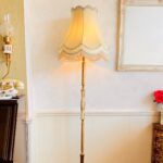 1970s Marble Floor Lamp – Freestanding Stand Lamp with Sculptural Base and Large Shade