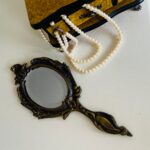 Brass Vanity Hand Mirror – Beveled Glass, Ornate Frame - Image 3