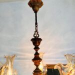 Farmhouse Brass Chandelier with 5 Arms – Rustic Hanging Ceiling Light - Image 5