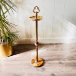 Vintage Standing Ashtray, Brass and Marble Floor Cigarette Stand, Mid Century Hollywood Regency Style - Image 3