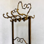 Unique Double Standing Hall Tree Rack in Hollywood Regency Style 1960s Midcentury Coat Hat Rack Vintage Hall Stands - Image 4