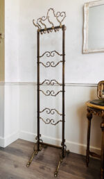 Unique Double Standing Hall Tree Rack in Hollywood Regency Style 1960s Midcentury Coat Hat Rack Vintage Hall Stands - Image 9