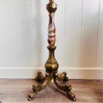 Italian Marble Hall Tree – Tall Brass Coat Rack, Mid-Century Hollywood Regency - Image 5
