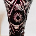 Bohemia Crystal Vase – Deep Purple Cut Glass, Czech Art Deco Style - Image 8