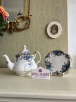 Royal Albert Moonlight Rose Teapot & Trivet: English Bone China