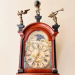 Original Warmink Wuba /Beautiful Pendulum/ Home Decor/ Antique Wall Clock/ Friesian Dutch clock/ Moon-phase/ Hand Painted/ Brass Ornaments - Image 2