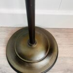 Vintage art deco stand lamp, floor lamp, brass lamp, 2 milk glass lampshades with fringes, 70s vintage lamps - Image 9