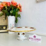 Elegant Vintage Porcelain Pedestal Dish, Royal Albert Old Country Roses, Porcelain Comport - Image 3