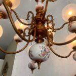 Vintage Chandelier, home decor, big chandelier, with 10 Lights, Made of Porcelain with Frosted Glass Globes - Image 6