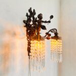 Unique French cherub/putti wall sconce 2 arms, crystals lampshade, Pendant light, Home lighting, Hanging lamp, Interior design - Image 4