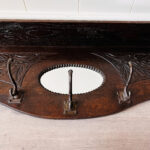 Old Dutch wall hanger, coat rack with beveled mirror - Image 4