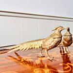 Vintage Bronze Pheasant Figurines – French Table Centerpiece, Realistic Bird Sculptures for Dining Decor - Image 3
