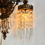French Putti Wall Sconce – Dual Arm Light with Crystal Shades, Rococo Style Accent - Image 4