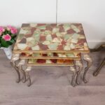 Italian Nesting Tables – Set of 3, Hollywood Regency Style, Gilt Frame with Glass Tops - Image 2