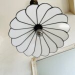 70s Pull Down Pendant Light – Art Deco Style with Pleated Plexiglass Shade - Image 6