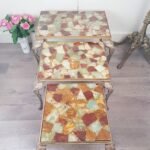 Italian Nesting Tables – Set of 3, Hollywood Regency Style, Gilt Frame with Glass Tops - Image 3