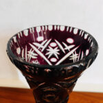 Bohemia Crystal Vase – Deep Purple Cut Glass, Czech Art Deco Style - Image 6