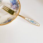 Original Royal Albert Moonlight Rose Set of Six Gold Silver Plated Forks, RARE FIND - Image 3