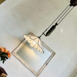 70s Pull Down Pendant Light – Art Deco Style with Pleated Plexiglass Shade - Image 8