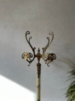 Brass and Marble Hall Tree – Hollywood Regency Coat Rack, Italian Entryway Stand - Image 3