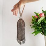 Silver Mesh Flapper Purse – 1920s Art Deco Wristlet with Finger Ring - Image 9