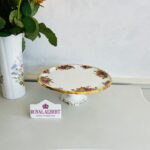 Elegant Vintage Porcelain Pedestal Dish, Royal Albert Old Country Roses, Porcelain Comport - Image 6
