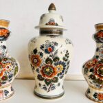 Vintage 3 Delft Polychrome Ginger Jar, Vintage Ceramic Vases and Urn, Made in Holland - Image 4