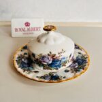Moonlight Rose Butter Dish with Lid – Porcelain Serving Piece, 80s Royal Albert Style