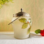 Art Nouveau Porcelain Cookie Jar – Antique Biscuit Canister with Floral Relief - Image 5