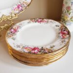 Queen Anne Summer Rose Porcelain Table Set – Vintage English Floral Gold Gilded China - Image 7