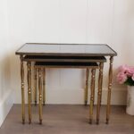 Mid Century Brass Nesting Tables, 3 Nesting Tables Brass 60s/70s Hollywood Regency, Coffee Side Tables - Image 6