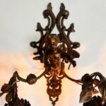 Unique French cherub/putti wall sconce 2 arms, crystals lampshade, Pendant light, Home lighting, Hanging lamp, Interior design - Image 5
