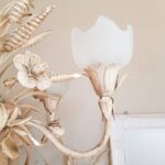 Italian Tole Chandelier – 5-Arm Wheat & Floral Light, Mid Century Hollywood Regency Style - Image 3