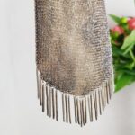 Silver Mesh Flapper Purse – 1920s Art Deco Wristlet with Finger Ring - Image 8